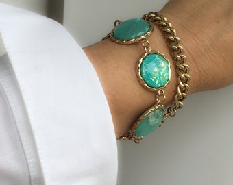 Set of Gold Chunky Bracelets, Everyday Bracelets