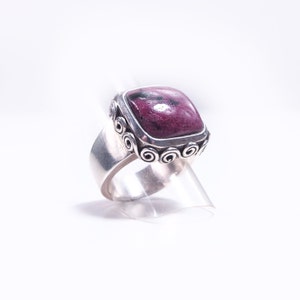 Silver ring 925 and rubellite