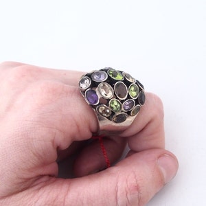 925 silver ring and multi stones image 4
