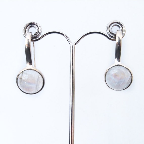 Moon stone and silver earrings