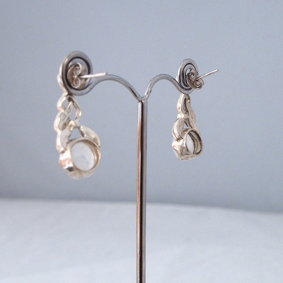 Moon stone and silver earrings - image 2