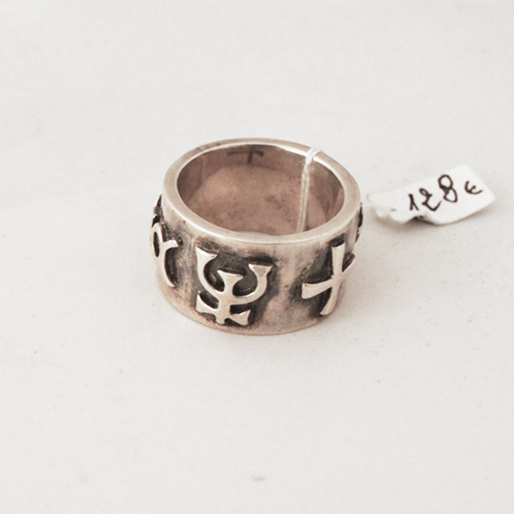 Anillo de símbolos esotéricos en plata para Hombres - Etsy