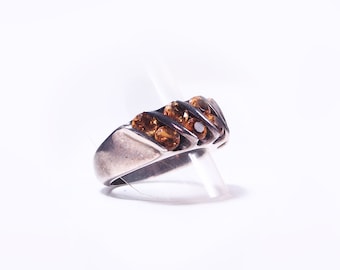 Bague argent et citrine