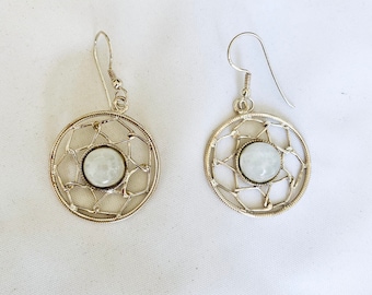 Boucles d’oreilles en argent 925 et pierres de lune