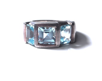 Blue Topaz and silver ring