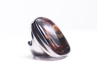 Bague en argent et agate