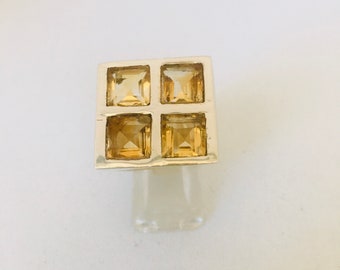 Bague en argent 925 et citrine