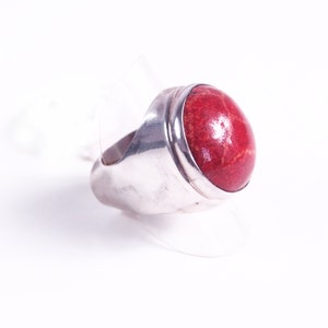 Silver and gorgonian ring