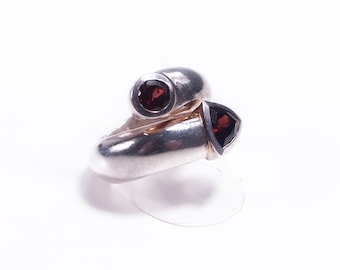 Silver and Garnet ring