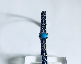 Bracelet  en argent  avec  une  turquoise