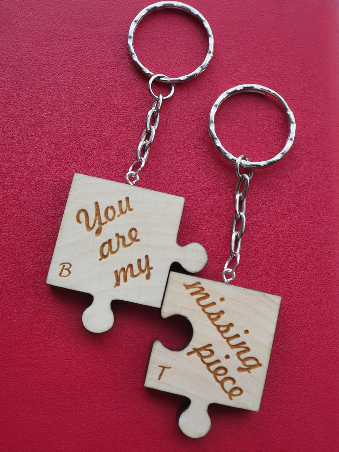 Personalized Puzzle Piece Keychains Custom Gift Etsy