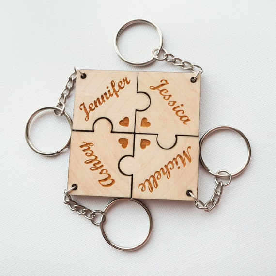 Puzzle Friendship Keyrings For Personalised Family Jigsaw Keyrings