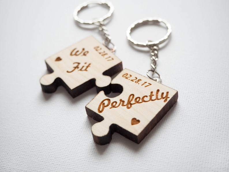Personalized Puzzle Piece Keychains Custom Gift Etsy