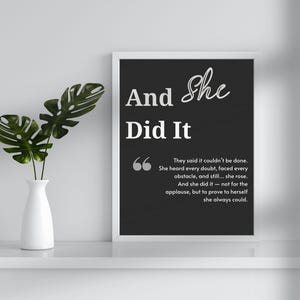 Digital Download Minimalist Feminist wall art motivational poster women empowerment quote Black and light home office decore gift for her