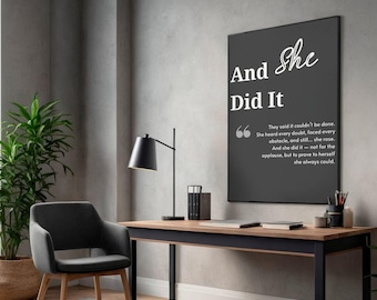 Affirmation Feminist Wall Art Print, Women Empowerment Quote (Digital Download)