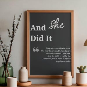 Digital Download Minimalist Feminist wall art motivational poster women empowerment quote Black and light home office decore gift for her