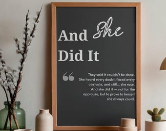 Digital Download Minimalist Feminist wall art motivational poster women empowerment quote Black and light home office decore gift for her