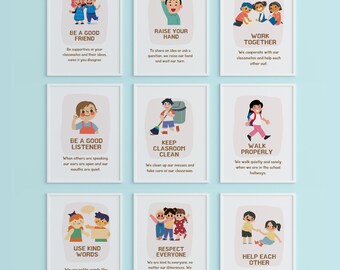 Pacchetto di poster per l'aula, stampe sulla mentalità di crescita, decorazioni per l'aula, materiale stampabile per la scuola, poster motivazionali, regalo per insegnanti