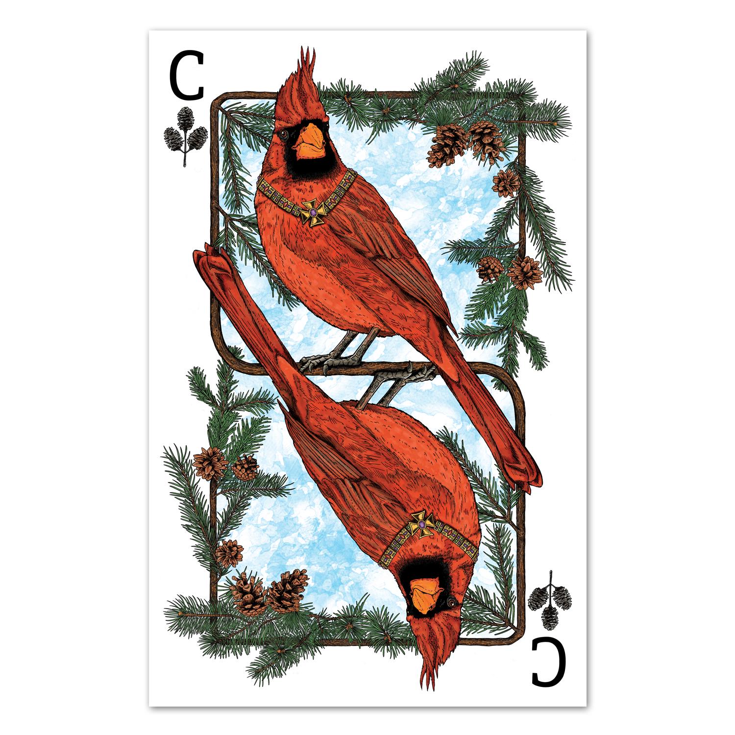 Royal Cardinal - Playing Card Print - 11x17 Inches - Etsy