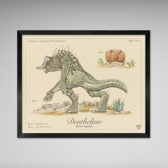 Deathclaw - Vintage Style Scientific Illustration - 8x10 or 16x20 inches