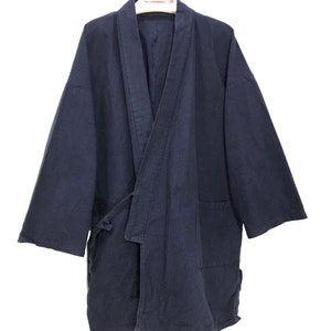 Made in Japan Vintage Haori Noragi Cotton Indigo Blue Kimono - Etsy