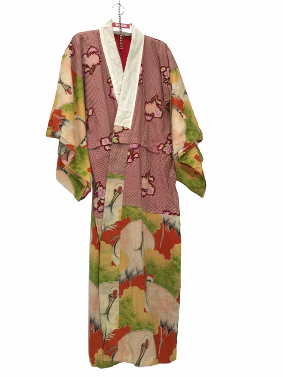 Made in Japan Vintage Old Juban Wool Kimono Hybri… - image 2