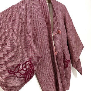 Made in Japan Vintage Haori Japanese Art Shibori Tie Dye Patterns Drawstrings Kimono Robe Light Jacket Handmade Sashiko Stitch