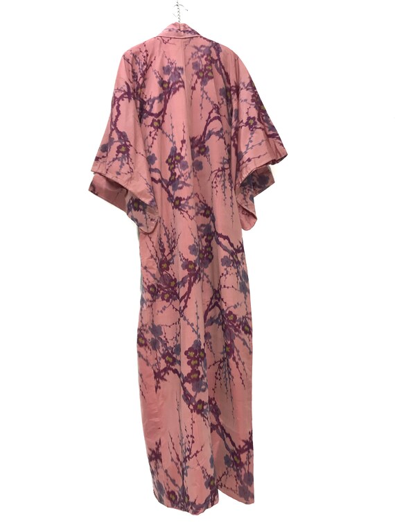 Made in Japan Vintage Kimono Pink Silk Jacket Flo… - image 6