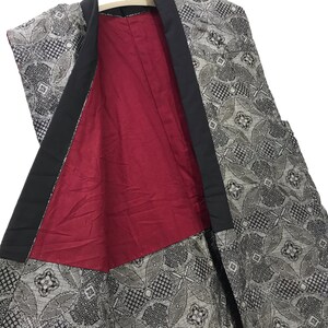 Hecho en Japón Vintage Hanten chaleco chaqueta acolchado floral cordón kimono bata chaqueta