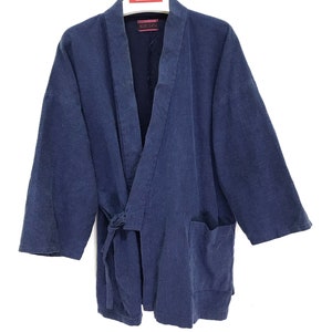 Vintage Haori Ikisugata Faded Indigo Blue Woven Cotton Haori Kimono Like Visvim