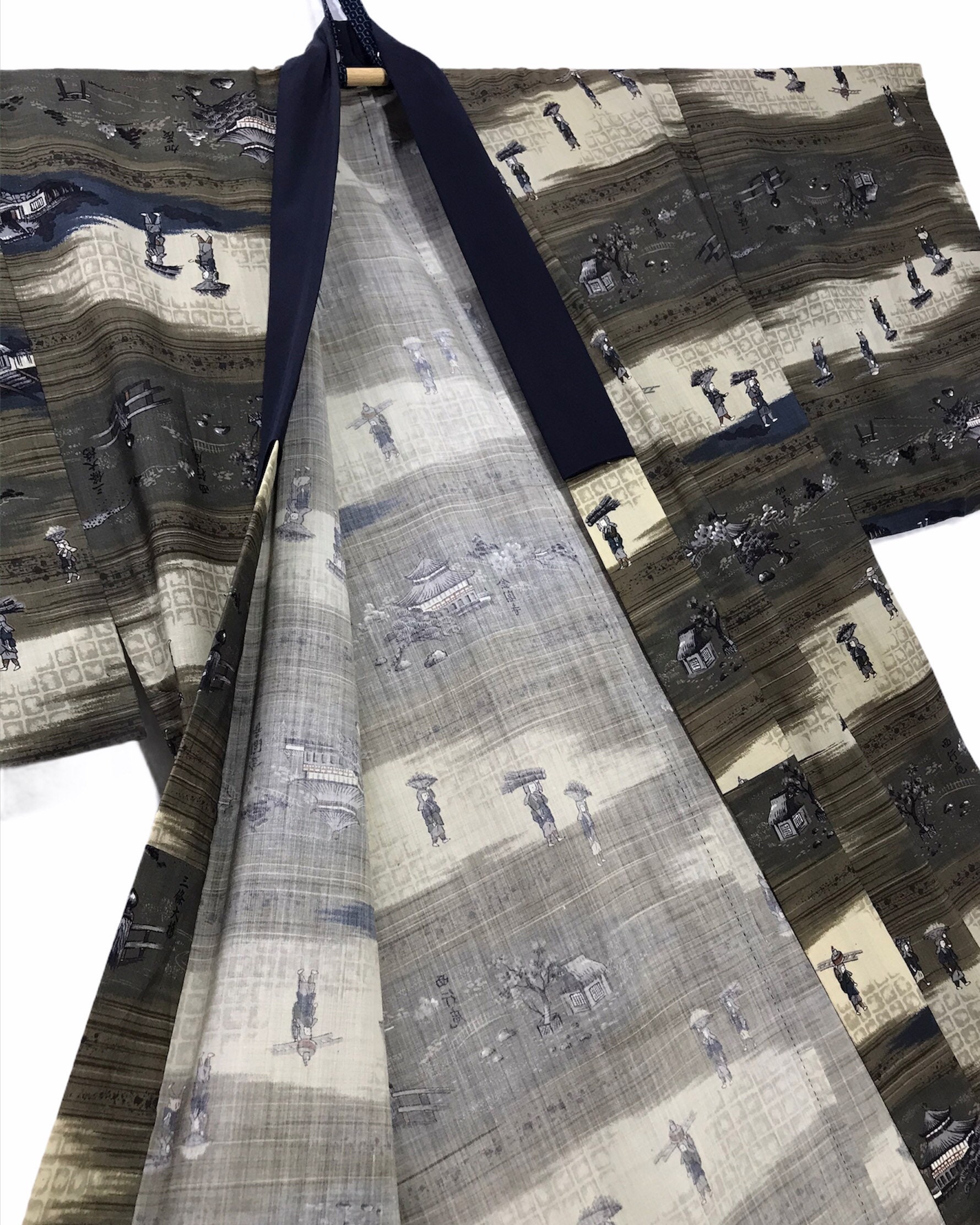 Made in Japan Vintage Juban Kimono Wool Old Edo Farmers Etsy