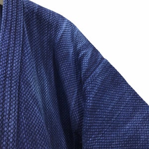 Made in Japan Vintage Kendo Noragi Jacket Indigo Blue Woven Cotton Beauty Faded Japanese Boro Ninja Samurai Style Kimono Jacket image 5