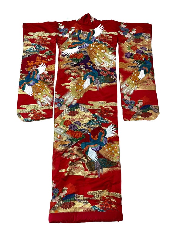 Made in Japan Uchikake Wedding Gown Kimono Silk T… - image 8