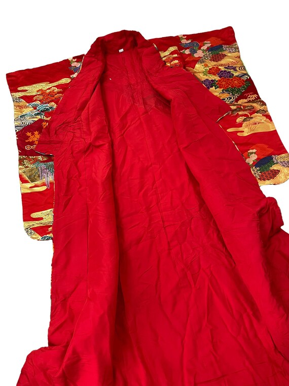 Made in Japan Uchikake Wedding Gown Kimono Silk T… - image 6