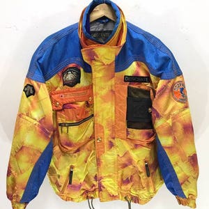 Japan Brand Descente Vintage Ski Jacket Multi Colour Abstract
