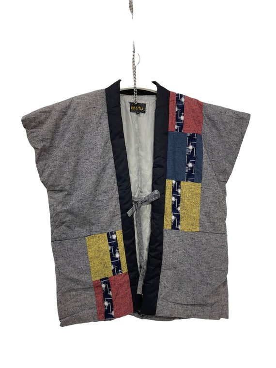 Hanten Vest Jacket Padding Patchwork Japanese Pat… - image 1