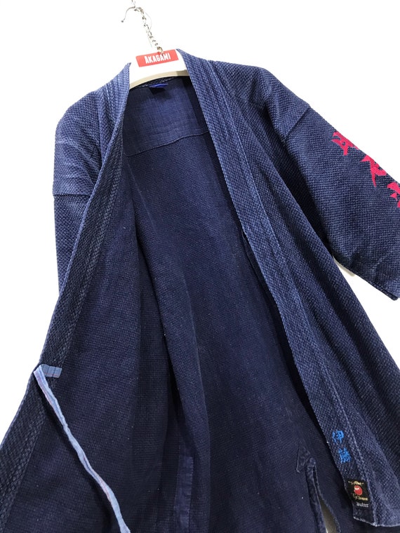 Made in Japan Vintage Kendo Jacket Noragi Indigo … - image 6