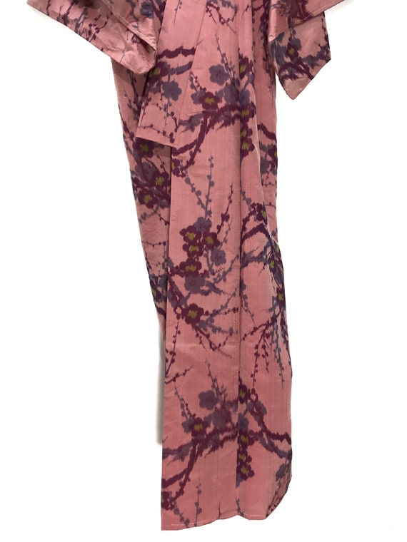 Made in Japan Vintage Kimono Pink Silk Jacket Flo… - image 4