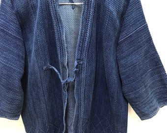 Made in Tokyo Japan Kendo Jacket Sashiko Stitched Indigo Dyed Blue
