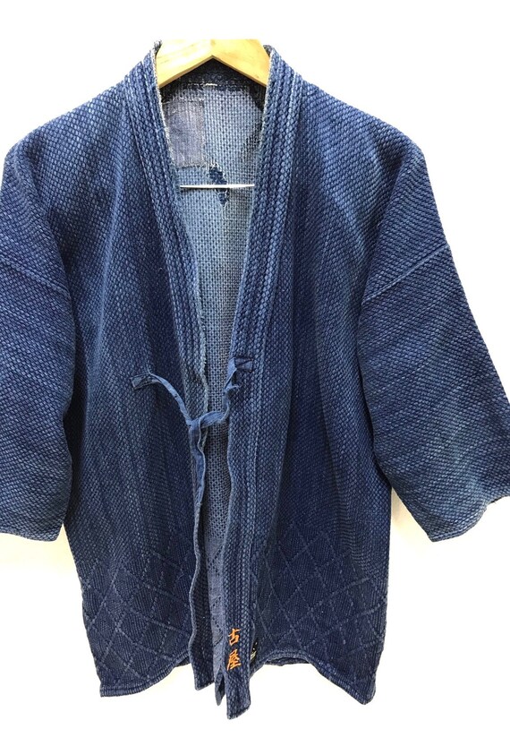 【日本入手困難】BROMPTON JACKET IN WOOL SILK GABARDINE Made in Tokyo Japan Kendo Jacket Sashiko Stitched Indigo