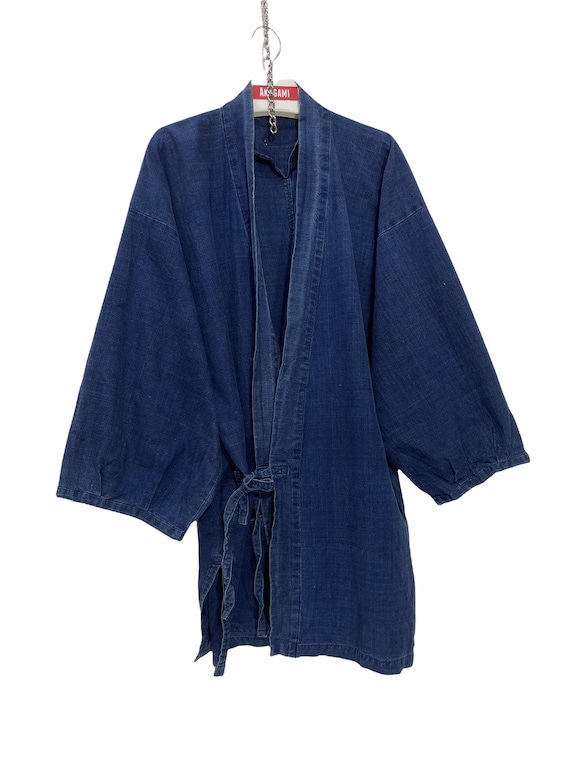 Made in Japan Vintage Haori Indigo Blue Cotton Plain Like - Etsy