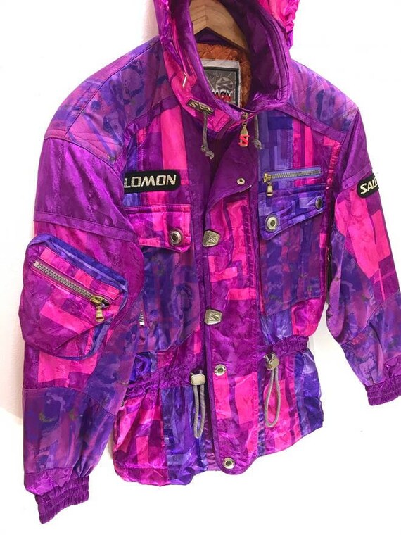 Salomon Ski Jacket Fish Tail Unisex Multi Colour Abstract Hoodie
