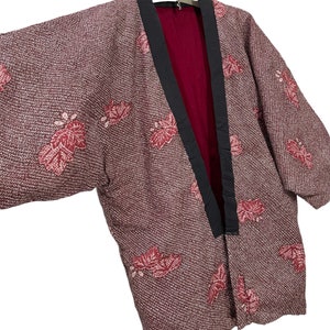 Made in Japan Vintage Hanten Jacket Slight Padding Full Shibori Tie Dye Pattern Handmade Kimono Robe Warm Winter Jacket
