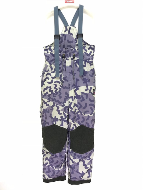 Made in Japan Silvy Vintage Overall Ski Pant Multi Colour Padding Baggy Wide Balloon Stretchable Waist