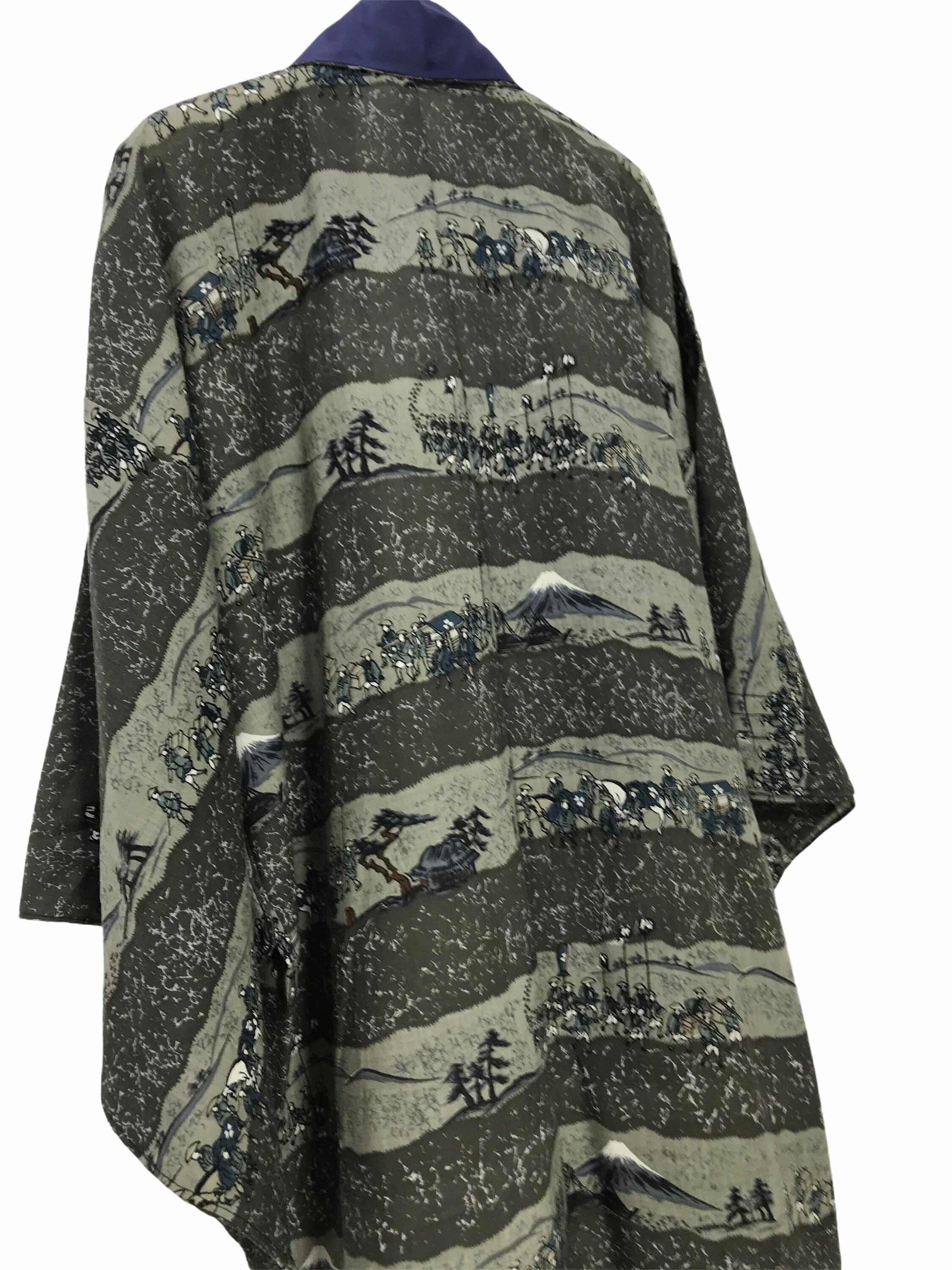 Made in Japan Vintage Juban Kimono Wool Edo Farmers Fuji Etsy