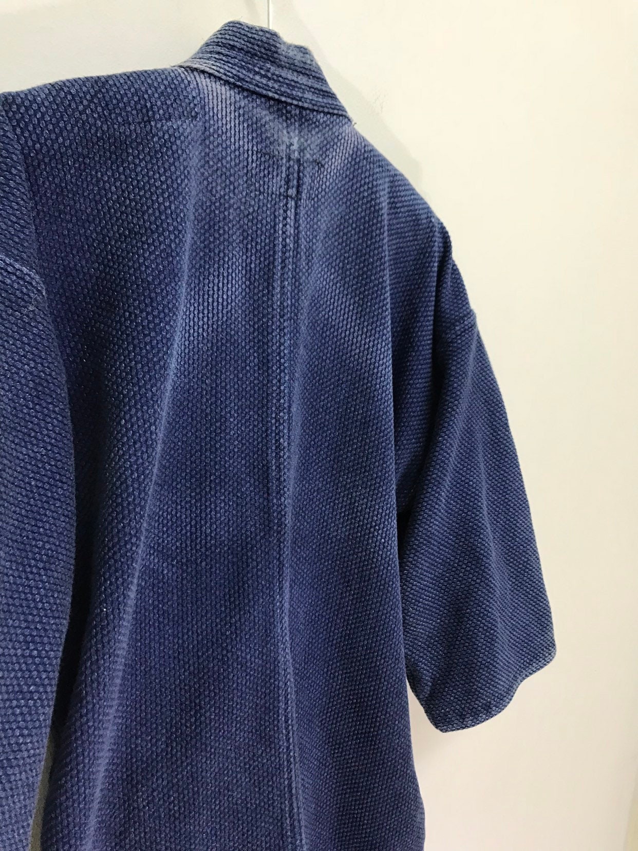 Made in Japan Vintage Kendo Jacket Indigo Blue Woven Cotton