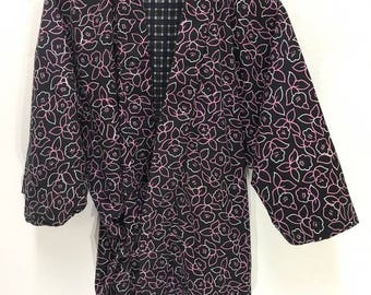 Haori Light Jacket Japanese Traditional Floral Full Printed