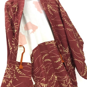 Prodotto in Giappone, giacca leggera con coulisse in seta Haori vintage, kimono, giacca leggera, punto Sashiko fatto a mano