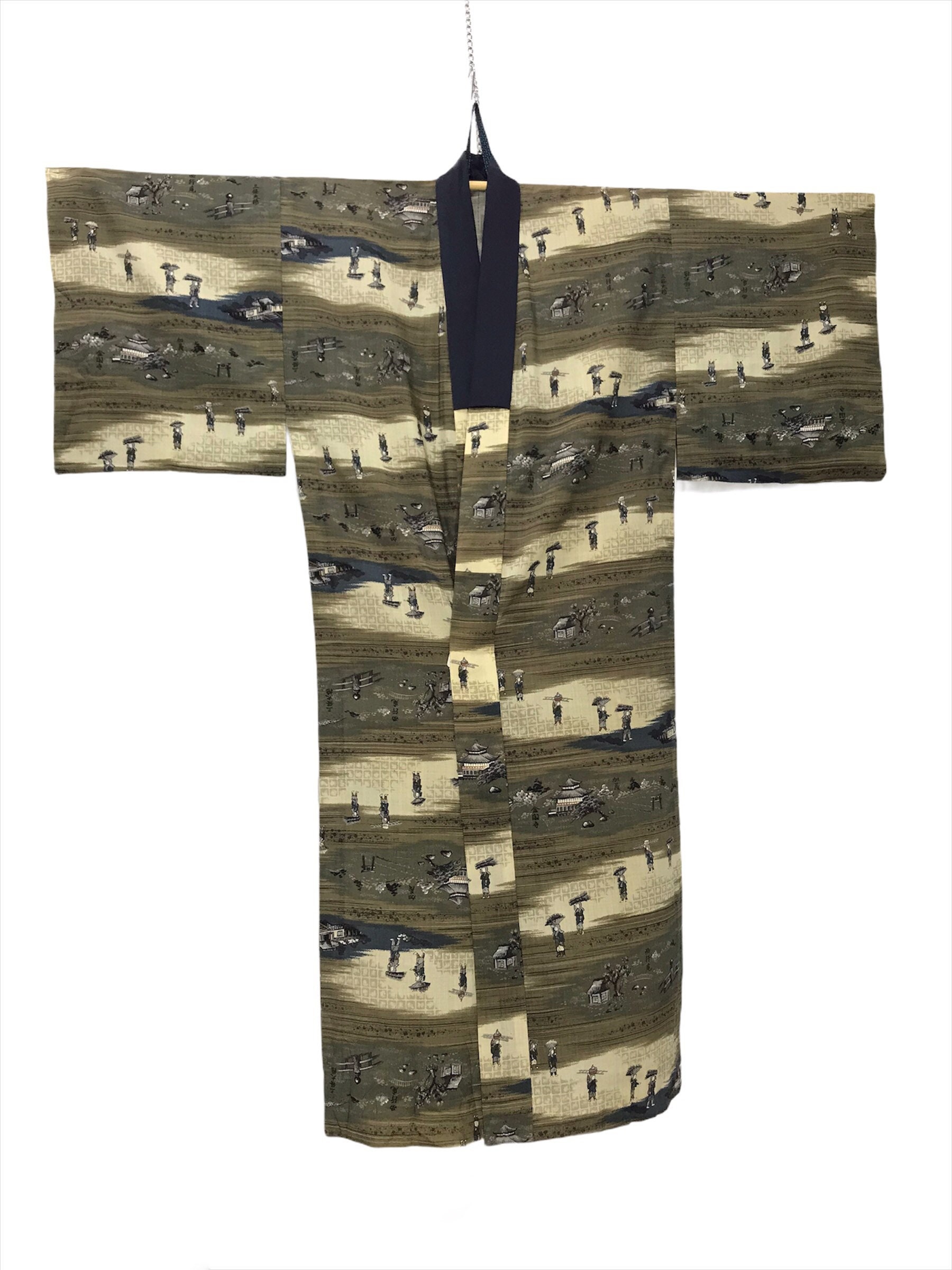 Made in Japan Vintage Juban Kimono Wool Old Edo Farmers Etsy