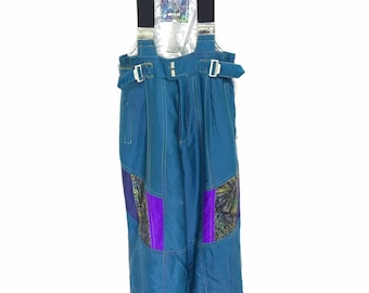 Macacão de esqui vintage Mizuno Impulse feito no Japão, acolchoamento multicamadas, equipamento para atividades ao ar livre, cintura elástica, 33-34 polegadas